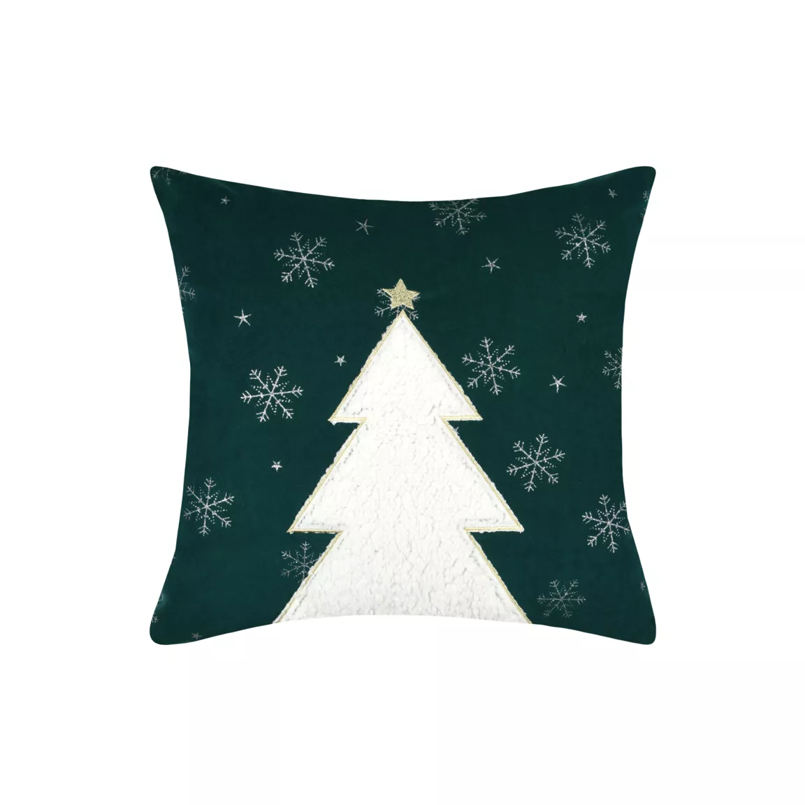 Coussin de Noël carré velours (45 x 45 cm) Harold Vert sapin