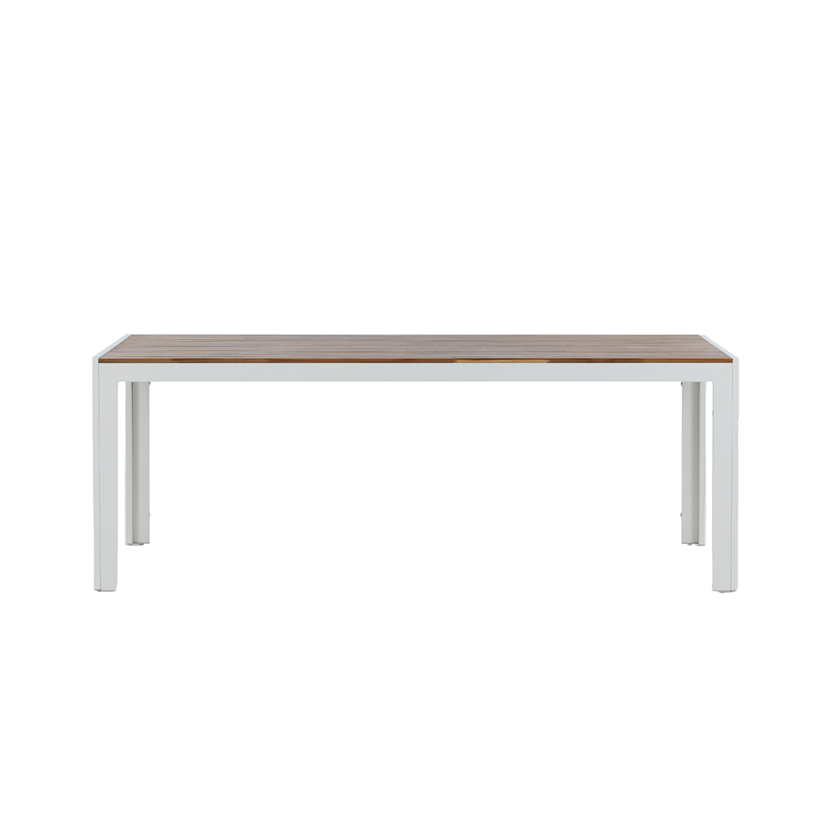 Tuintafel Lasse aluminium - houten tafelblad Wit