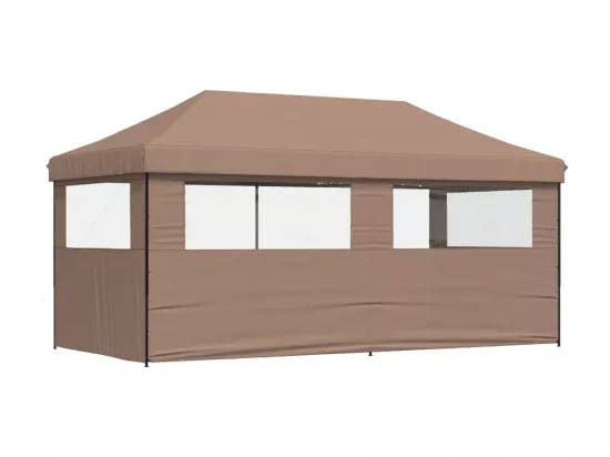 Tente de réception pliable escamotable avec 3 parois latérales
