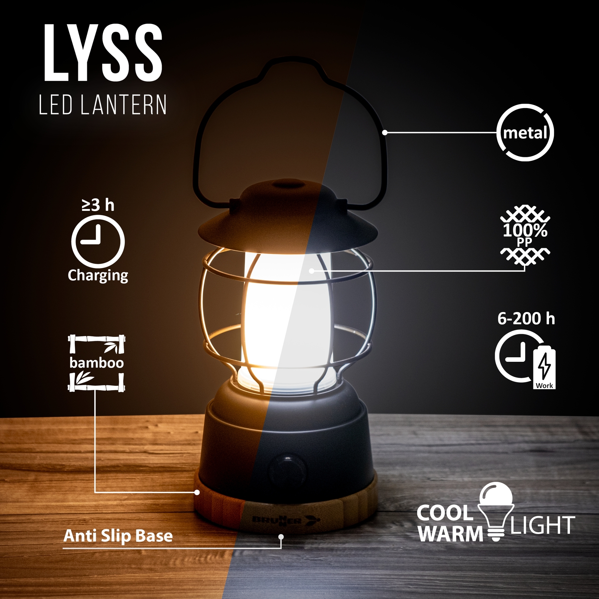 Brunner Lyss LED Laterne 3,7 V