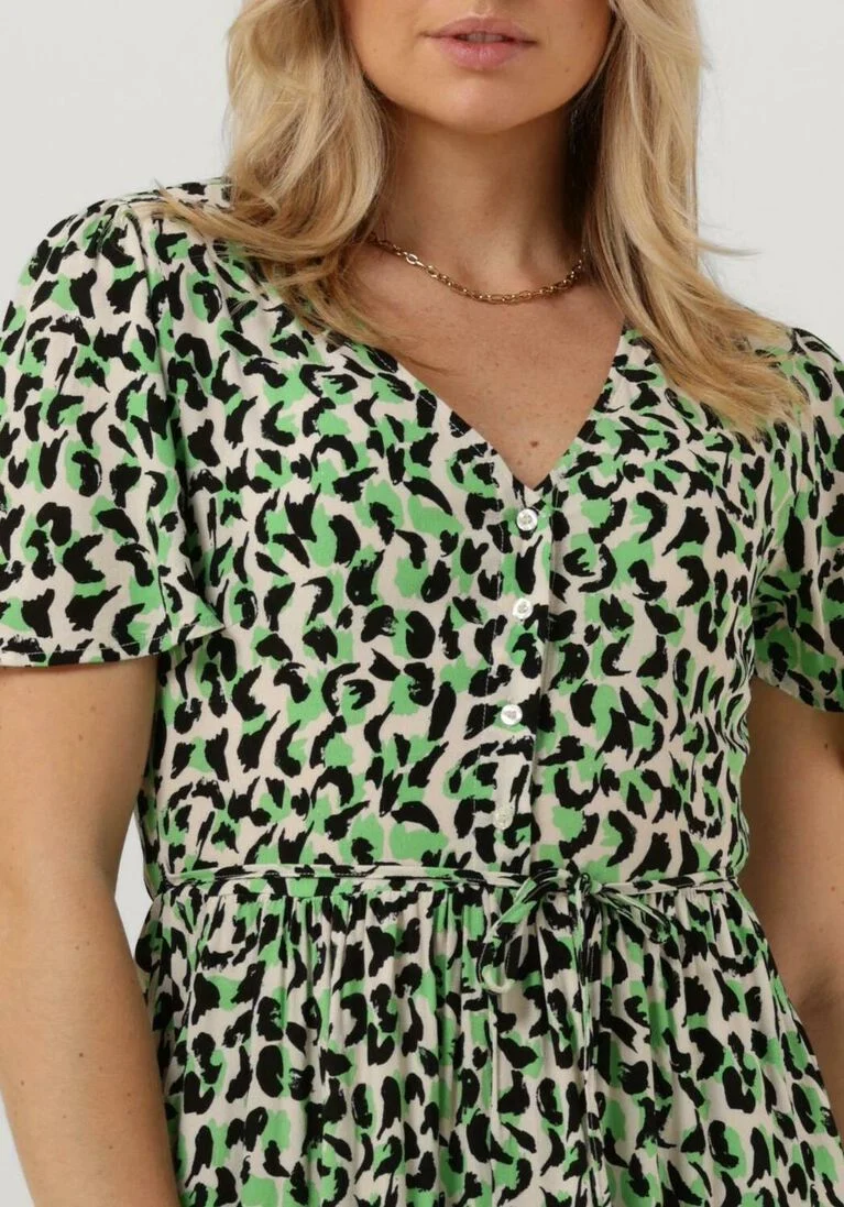 OBJECT groene object midi jurk objisabella 2/4 dress