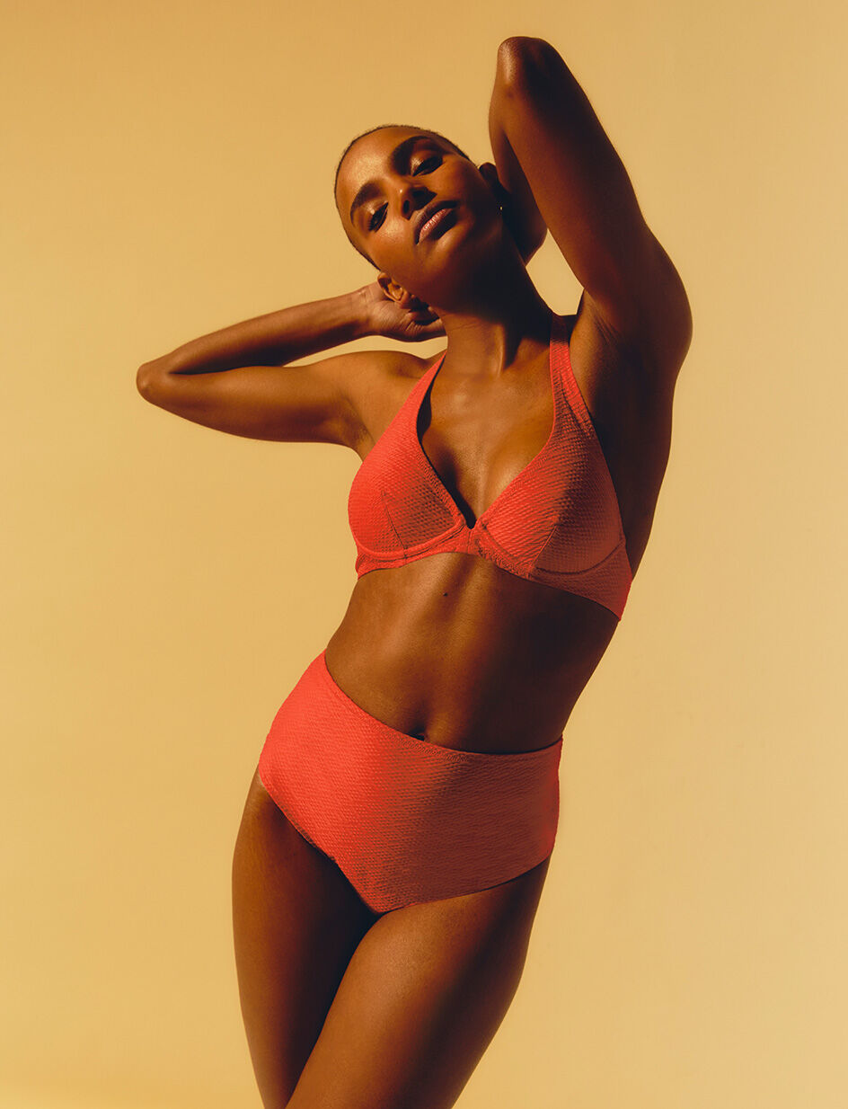 Maillot de bain triangle avec armatures - rose groseille