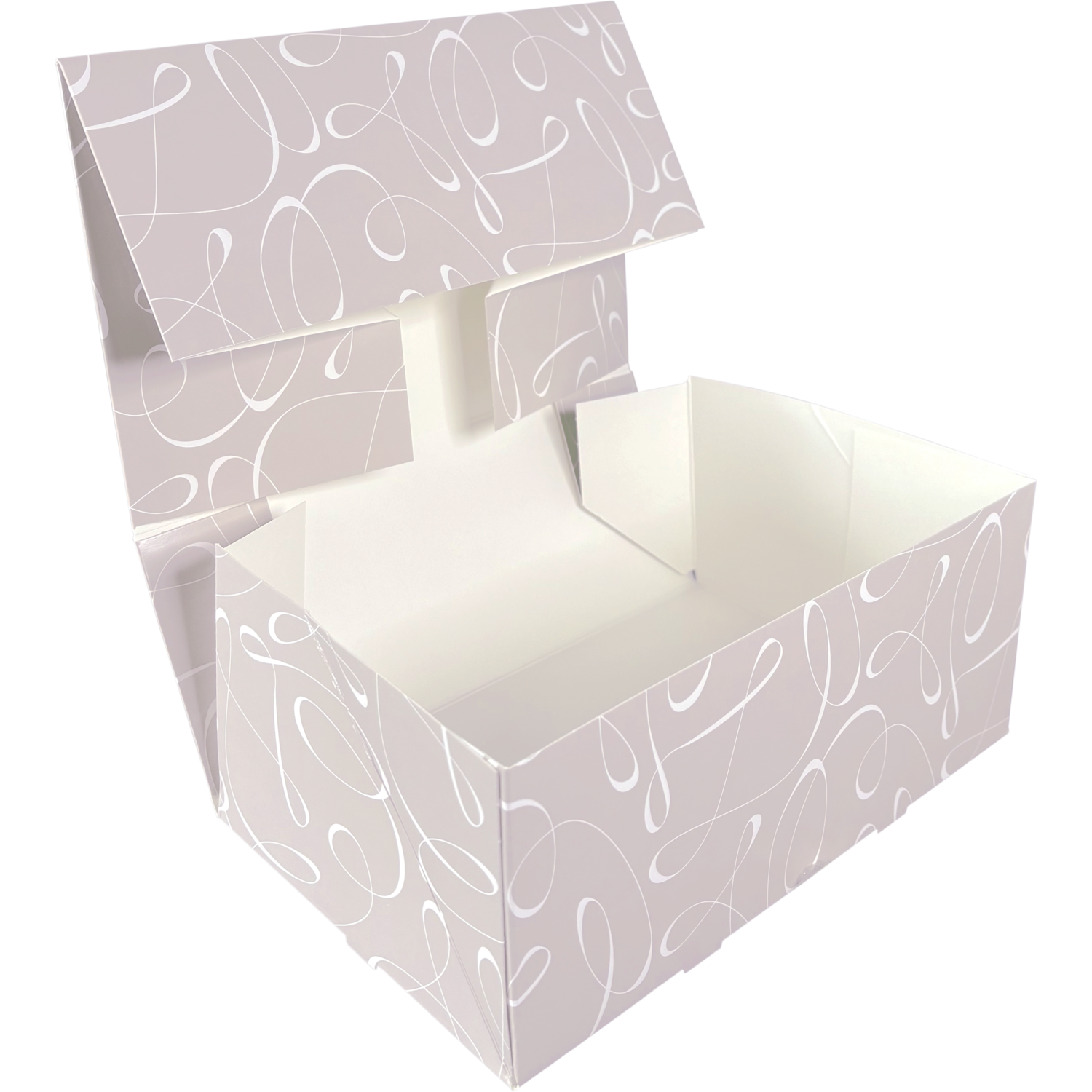 Gebaksdoos, Swirl, karton, 21x14x9cm, zonder venster,