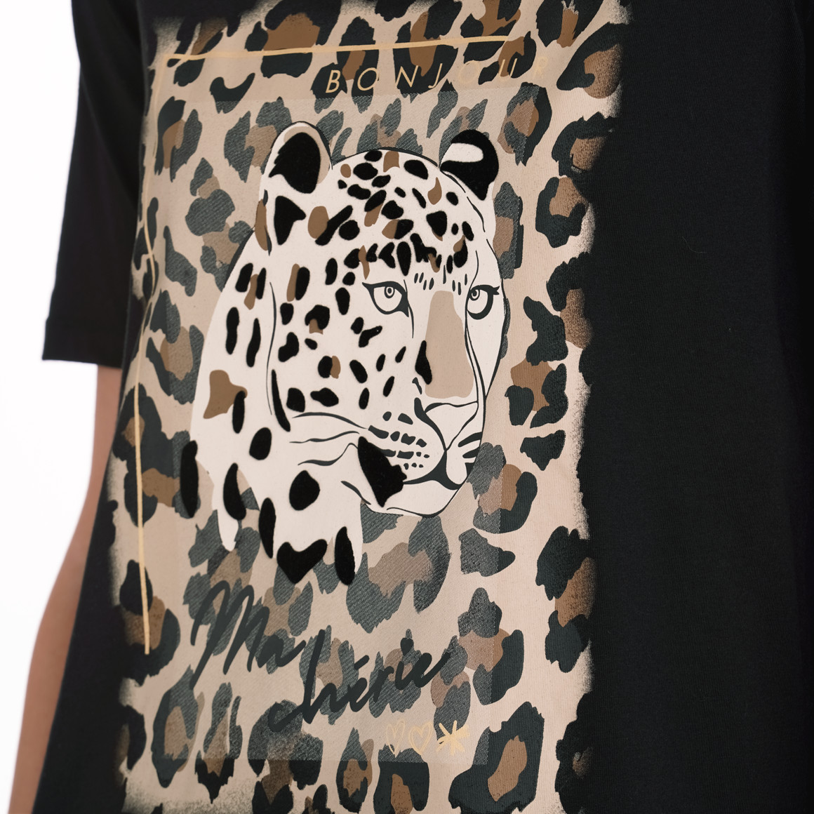 Gina Benotti Damen T-Shirt mit großem Print schwarz