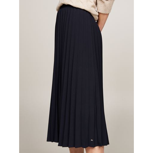 Tommy Hilfiger Fluid Pleated Midi Nederdel, Desert Sky, 38