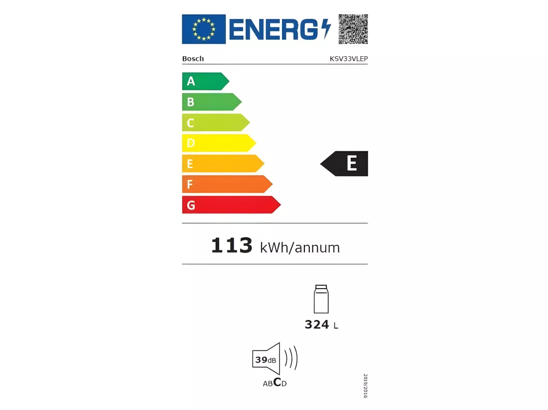 Réfrigérateur pose-libre - KSV33LEP SER4 - 1 porte - 324 L - H176xL60xP65 cm - Inox