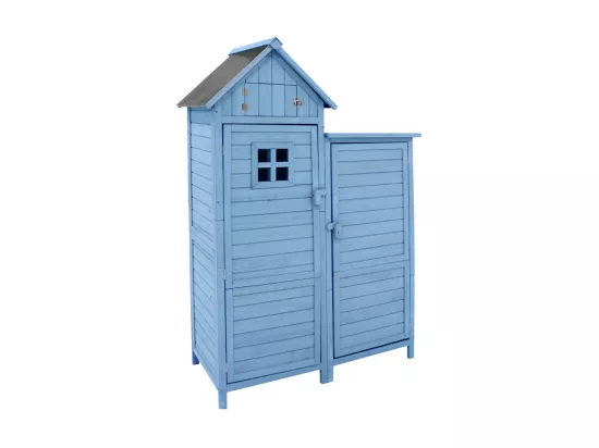 Abri de jardin en bois de sapin - remise à outils avec 2 étagères intégrées - H 173 cm - toit imperméable en PVC - Vert