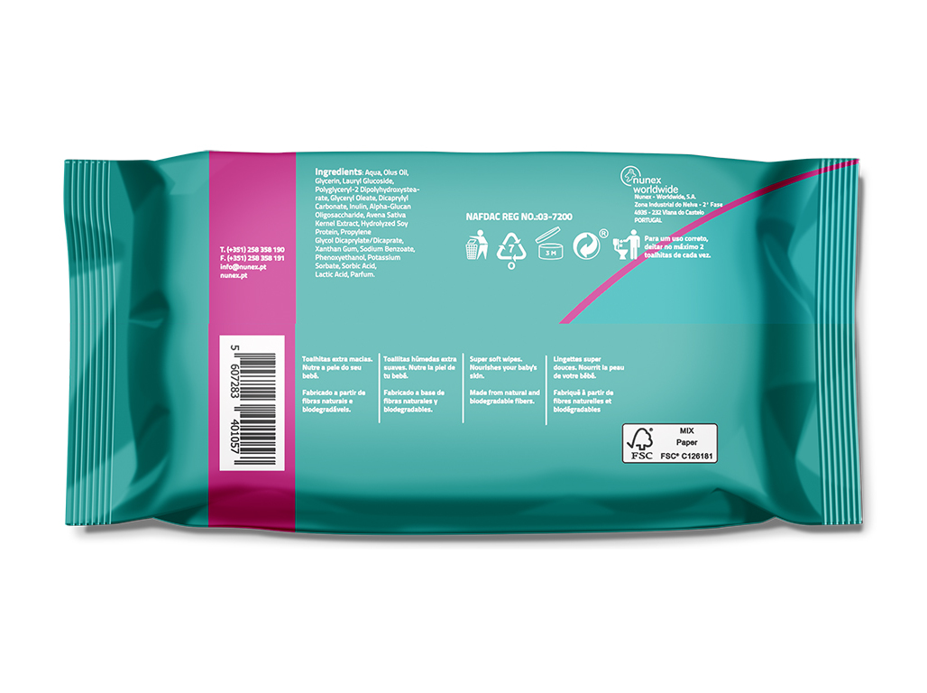 TOALHITAS NUNEX SENSITIVE 54 UN