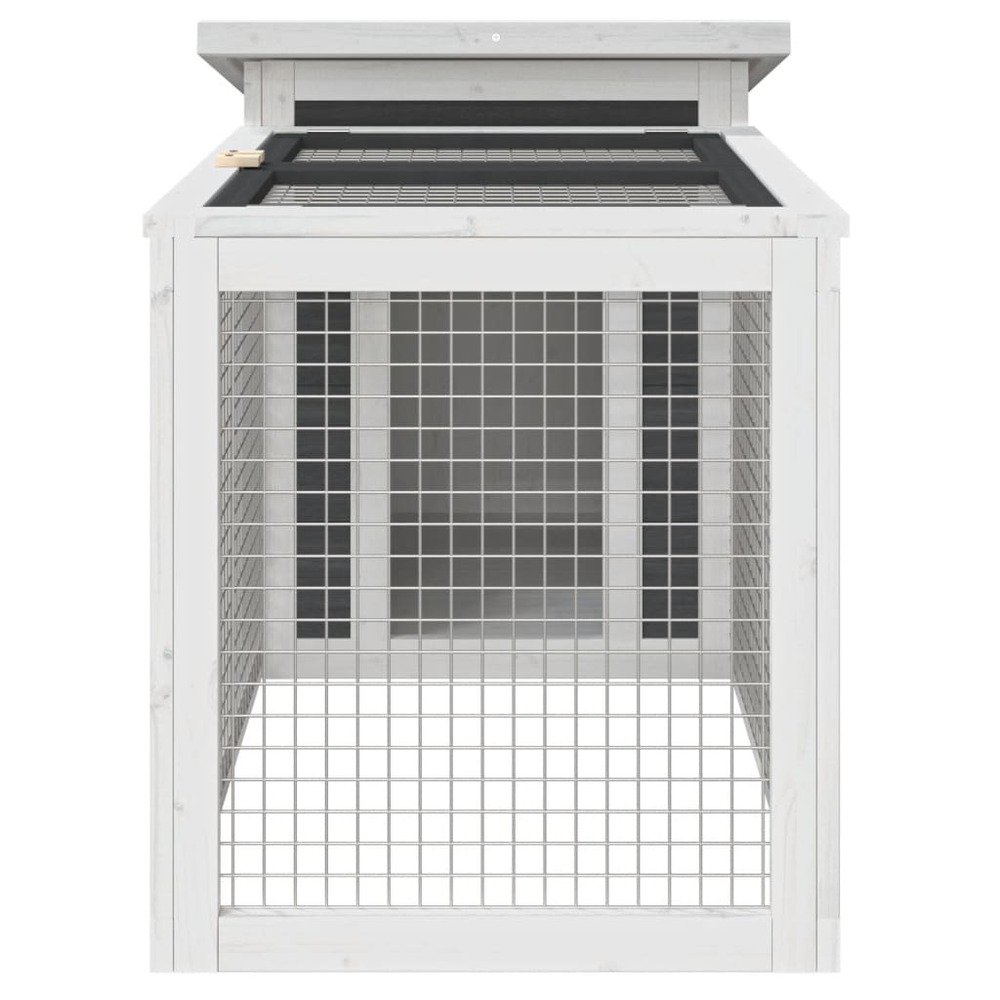 Clapier gris 100,5x54x55 cm bois de pin massif