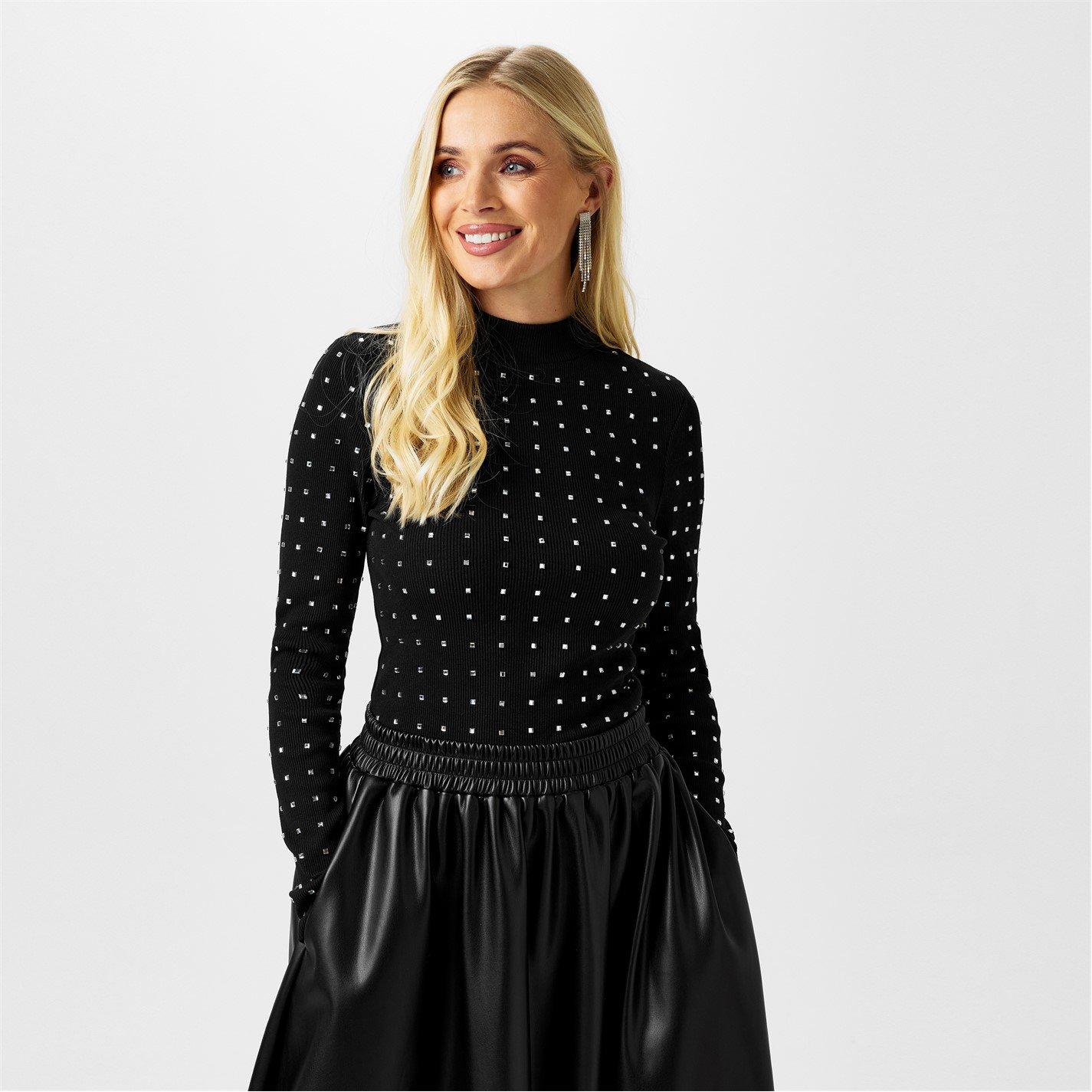 Biba Ribbed Long Sleeve Top