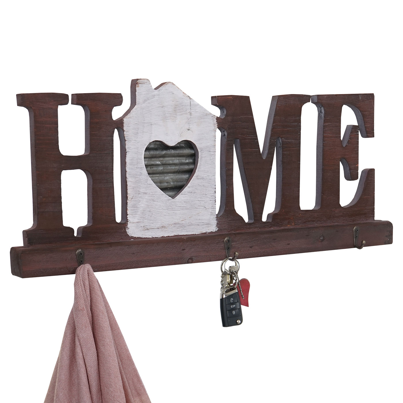 Wandgarderobe MCW-A91 Home, Garderobenpaneel, Landhaus Holz Metall