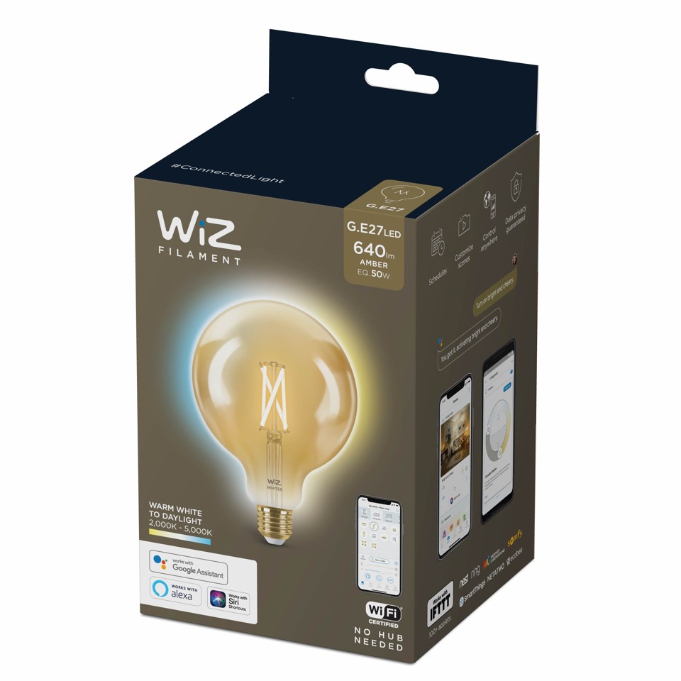WiZ - G125 Amber Globe E27 Justerbar Hvid Smart Hjem
