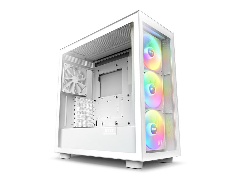 NZXT PC-Gehäuse H7 Elite 2023 Weiss matt Mid-Tower-Gehäuse mit Seitenfenster und RGB-Lüftern