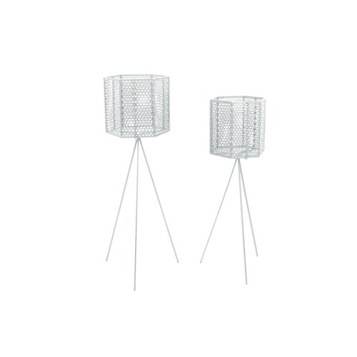2 cache-pots sur pieds en métal mesh -