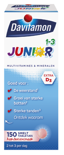 Davitamon Junior 1-3 Aardbei Smelttabletten 150TB