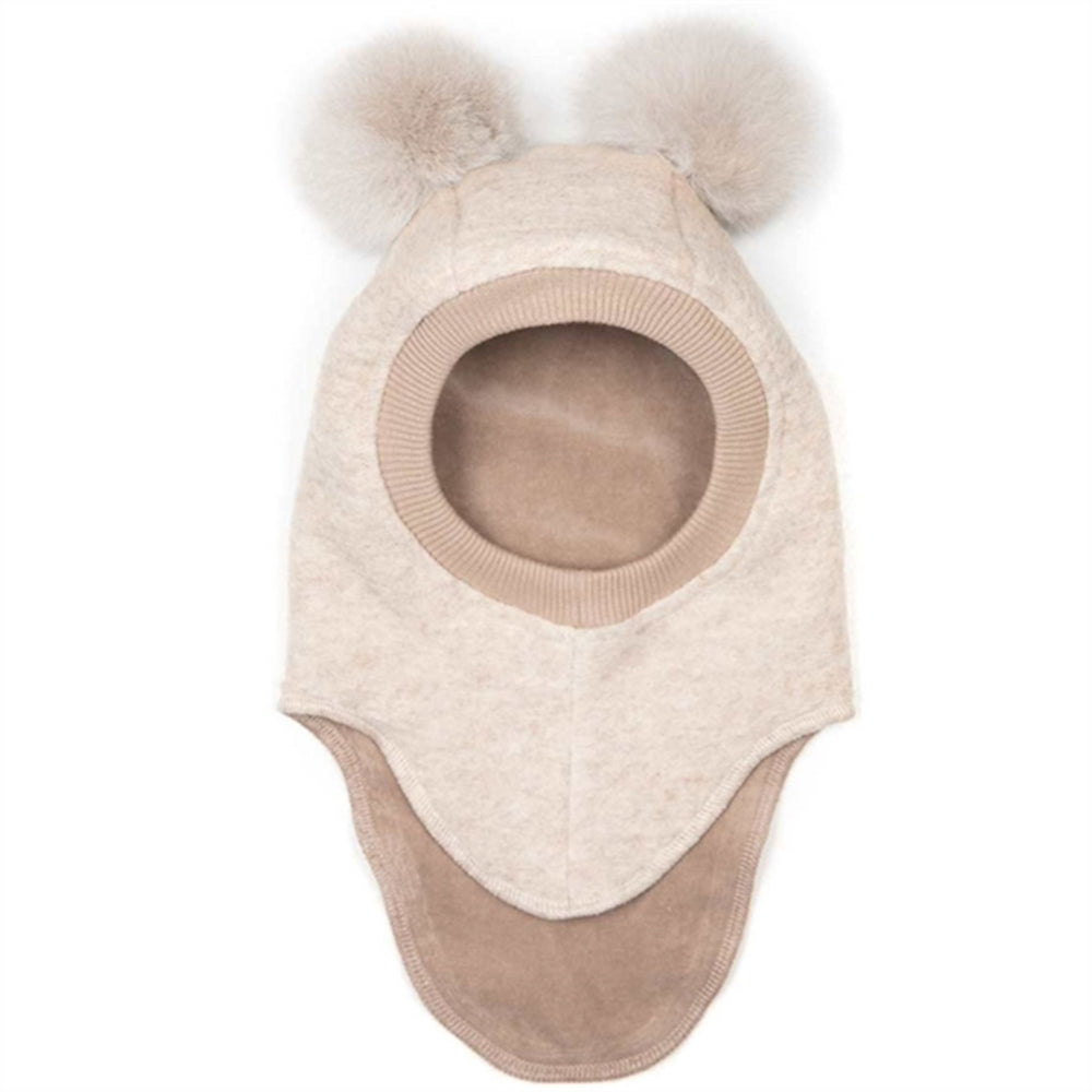 Elefanthue m. Alpaca Pompoms Big Bear Sand Melange