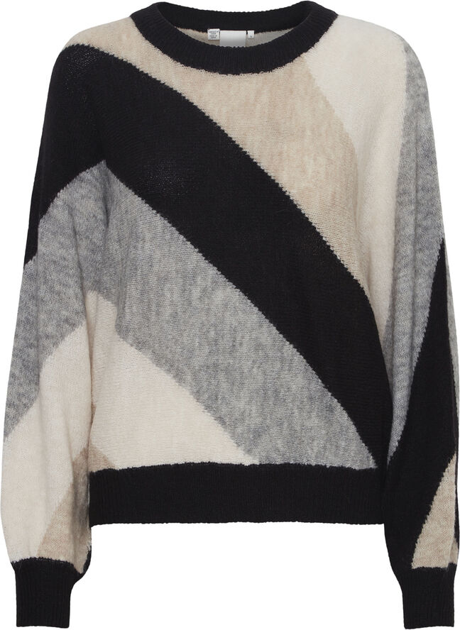 ICHI IHKAMARA LS SHORT2 Black striped