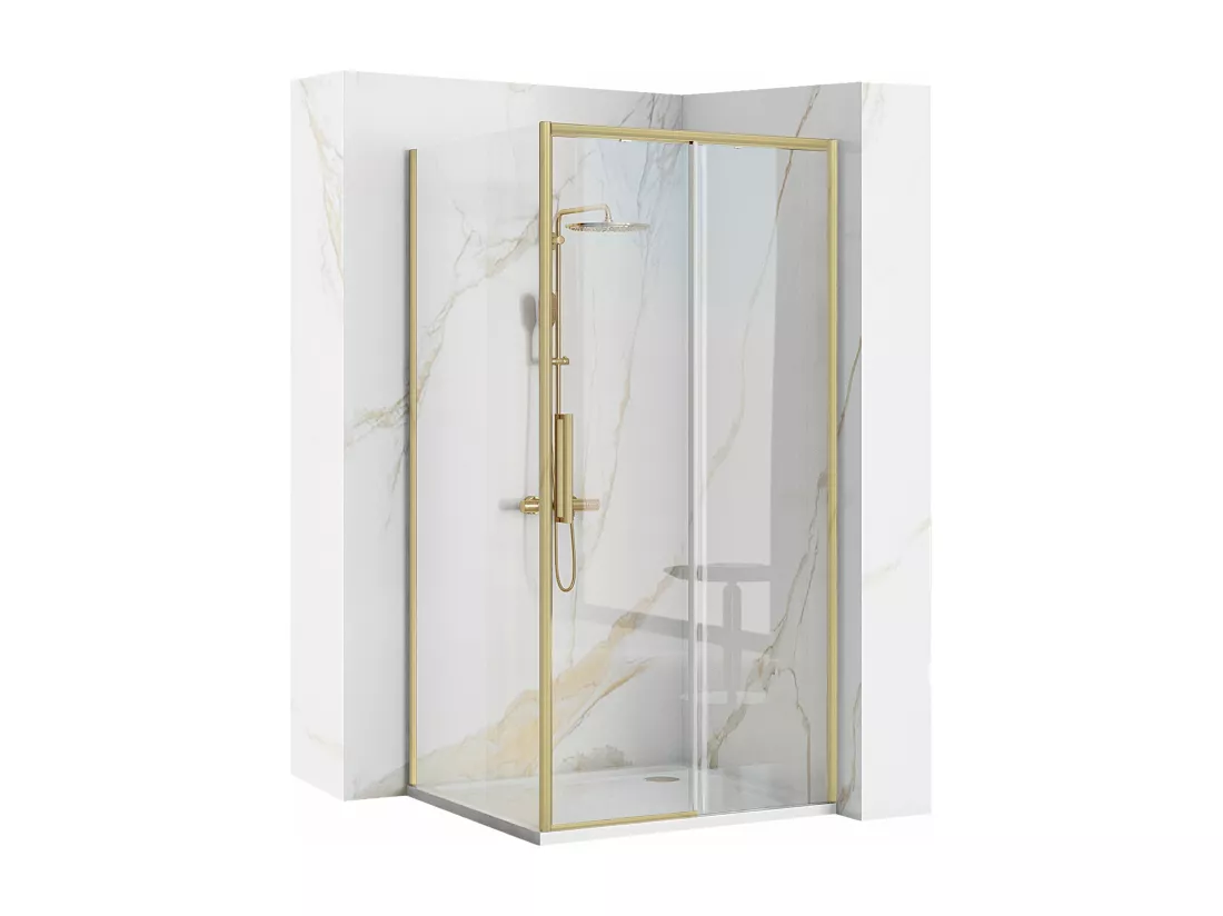 Cabine De Douche Rea Rapid Slide 130X80 Brush Gold