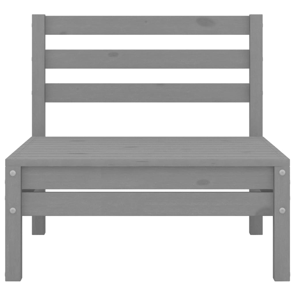 Salon de jardin meuble d'extérieur ensemble de mobilier 5 pièces gris bois de pin massif