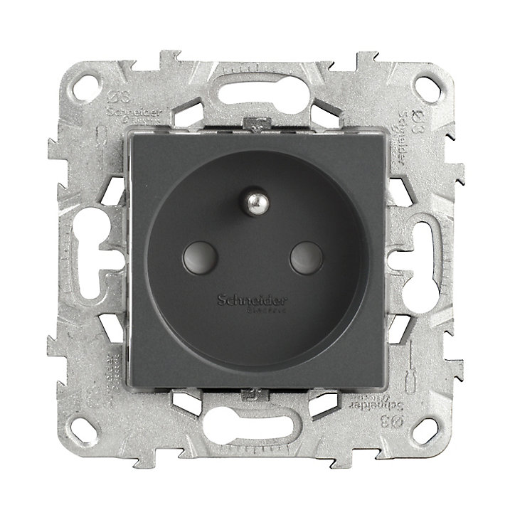 Mécanisme prise avec terre Schneider Electric Unica Déco anthracite