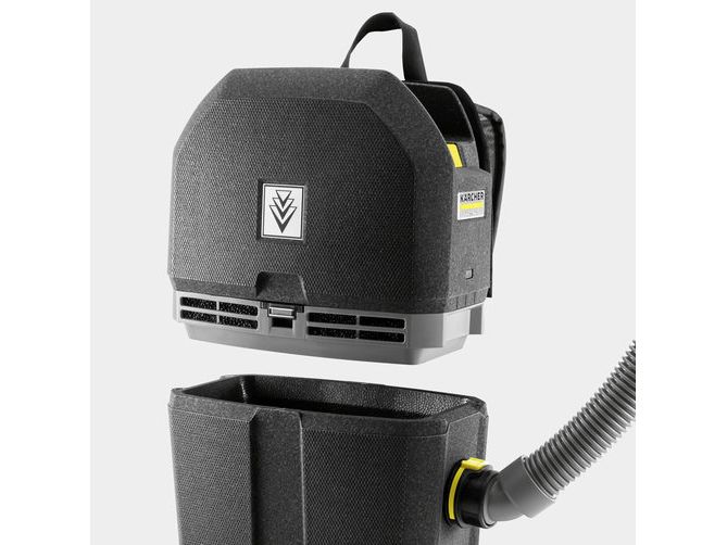 Kärcher Professional Akku-Trockensauger BVL 5/1 Bp, Solo Leistungsstarker und strapazierfähiger, kabelloser Rucksackstaubsauger für Reinigungsarbeiten auf engstem Raum