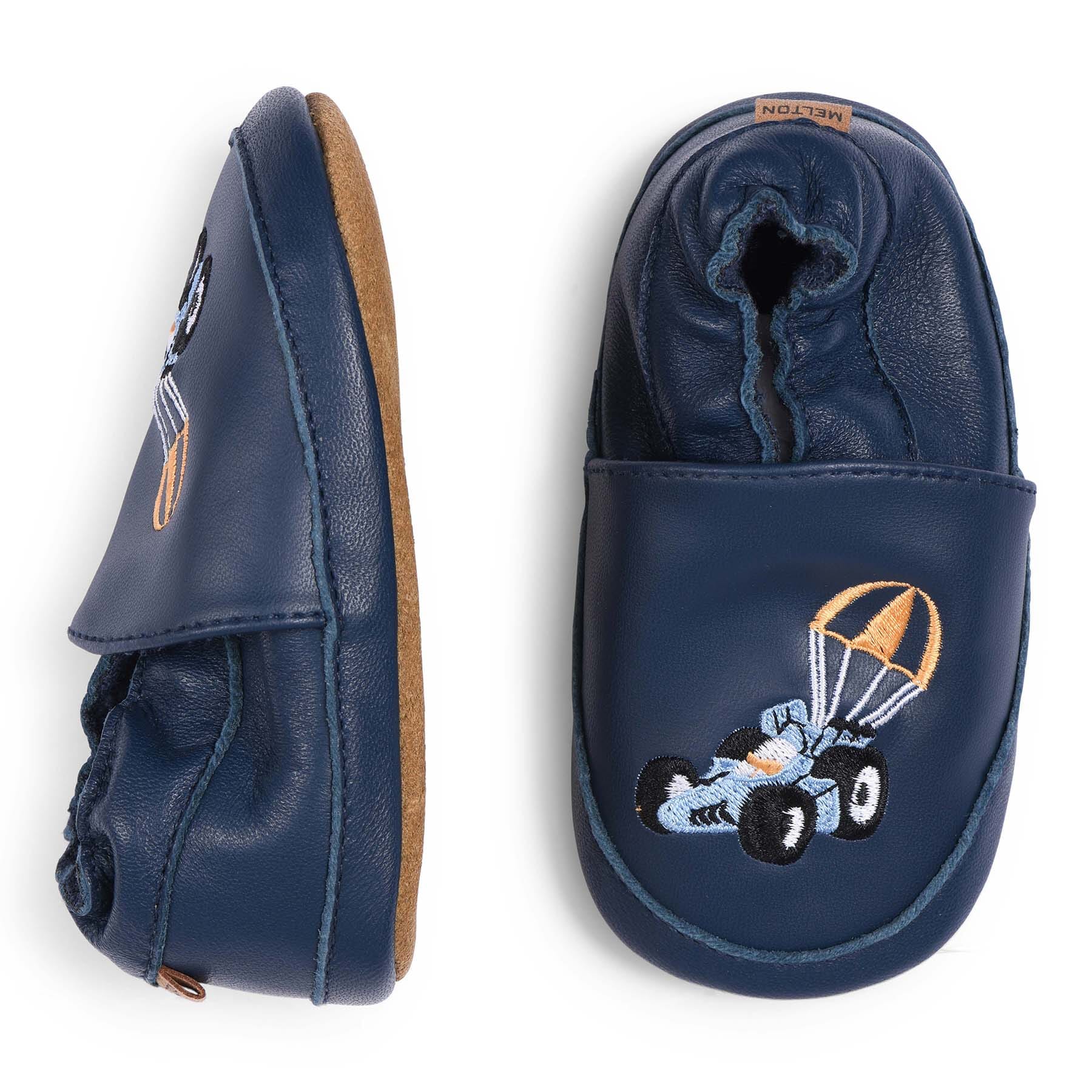 Race Car Leather Slippers navy academy - MP - Rumpetroll