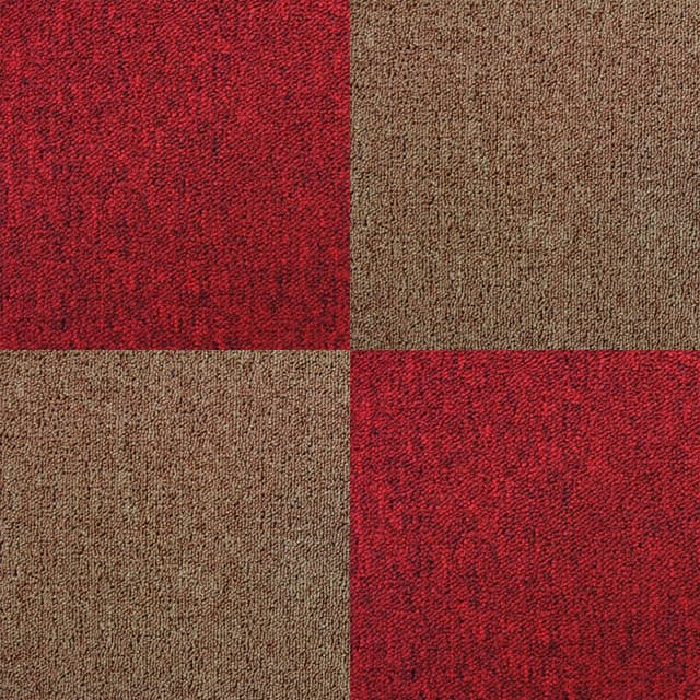 40 x Tæppefliser 10m2 / Skarlagenrød & Sand