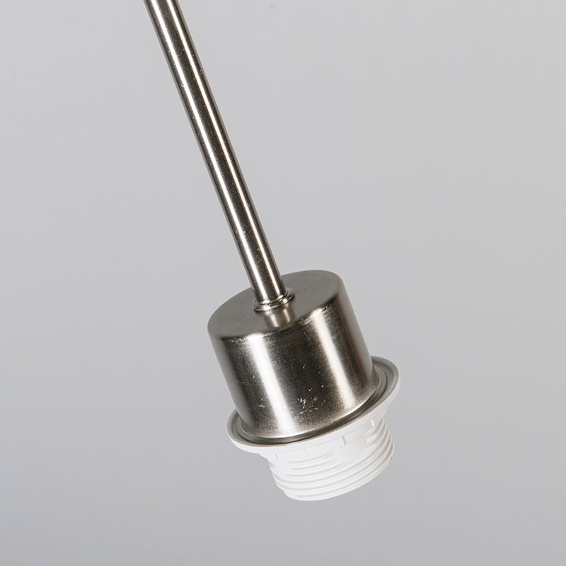 Hanglamp staal met zwarte kabel - Combi 1