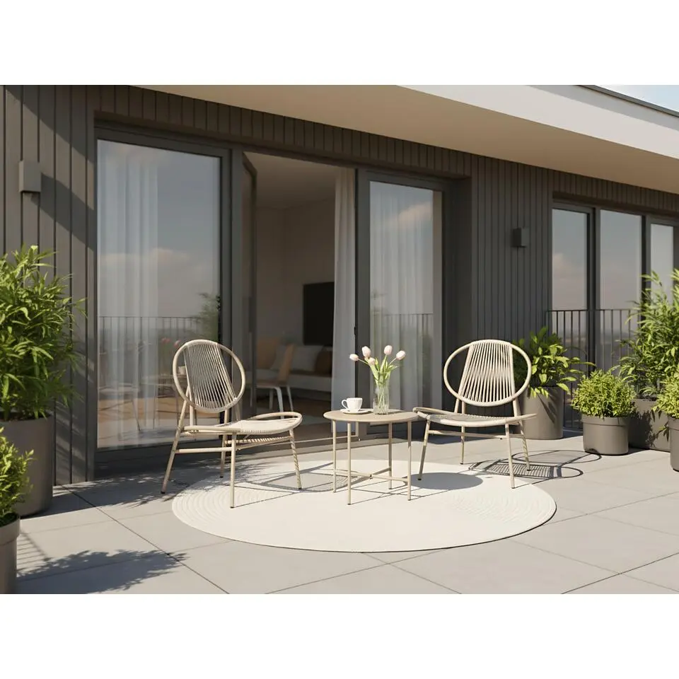 OVARO - Bistroset - Beige - PE rotan
