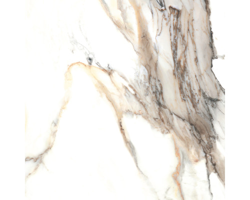 Porseleinen wand- en vloertegel Calacatta 59,7 x 59,7 cm goud