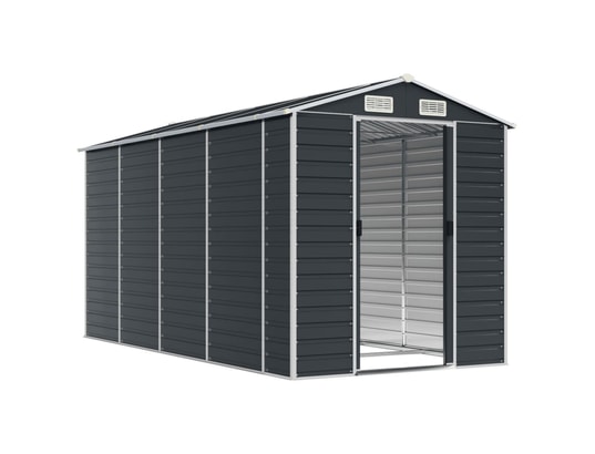VIDAXL - Abri de jardin anthracite 191x385x198 cm acier galvanisé