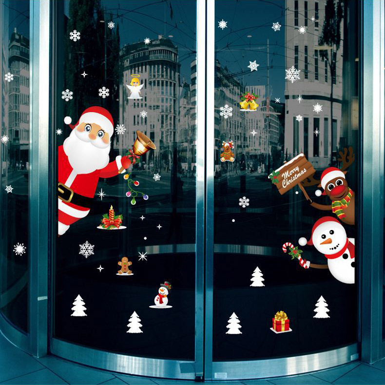 Weihnachts Fenster Folien Aufkleber Christmas Home Deko Fenster Sticker - Merry Christmas