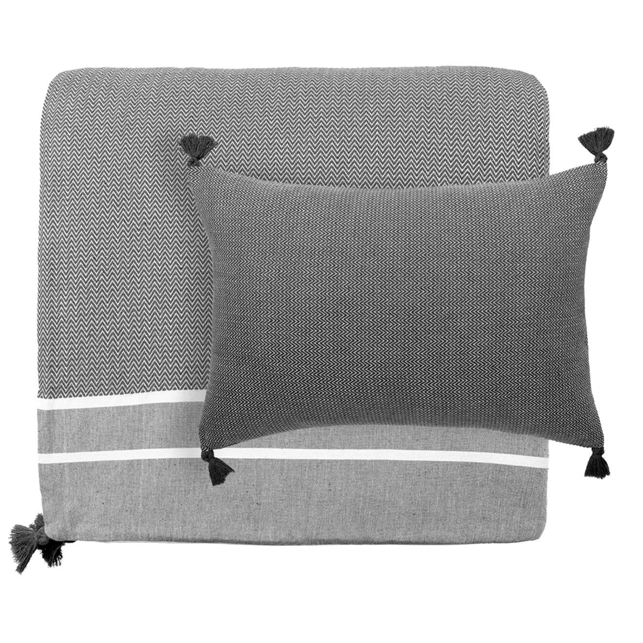 Febronie Housse de coussin Stockholm noire - 60x40 cm