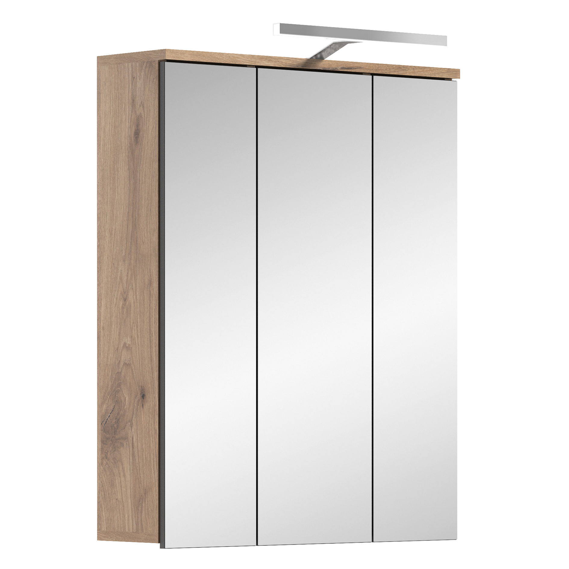 Spiegelschrank MASON - Nox Oak - mit Beleuchtung - 60 cm