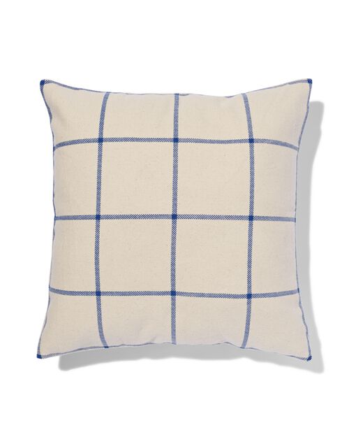 housse de coussin 50 x 50 à carreaux bleu naturel
