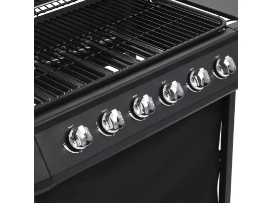 Barbecue au gaz avec 6 zones de cuisson Acier Noir