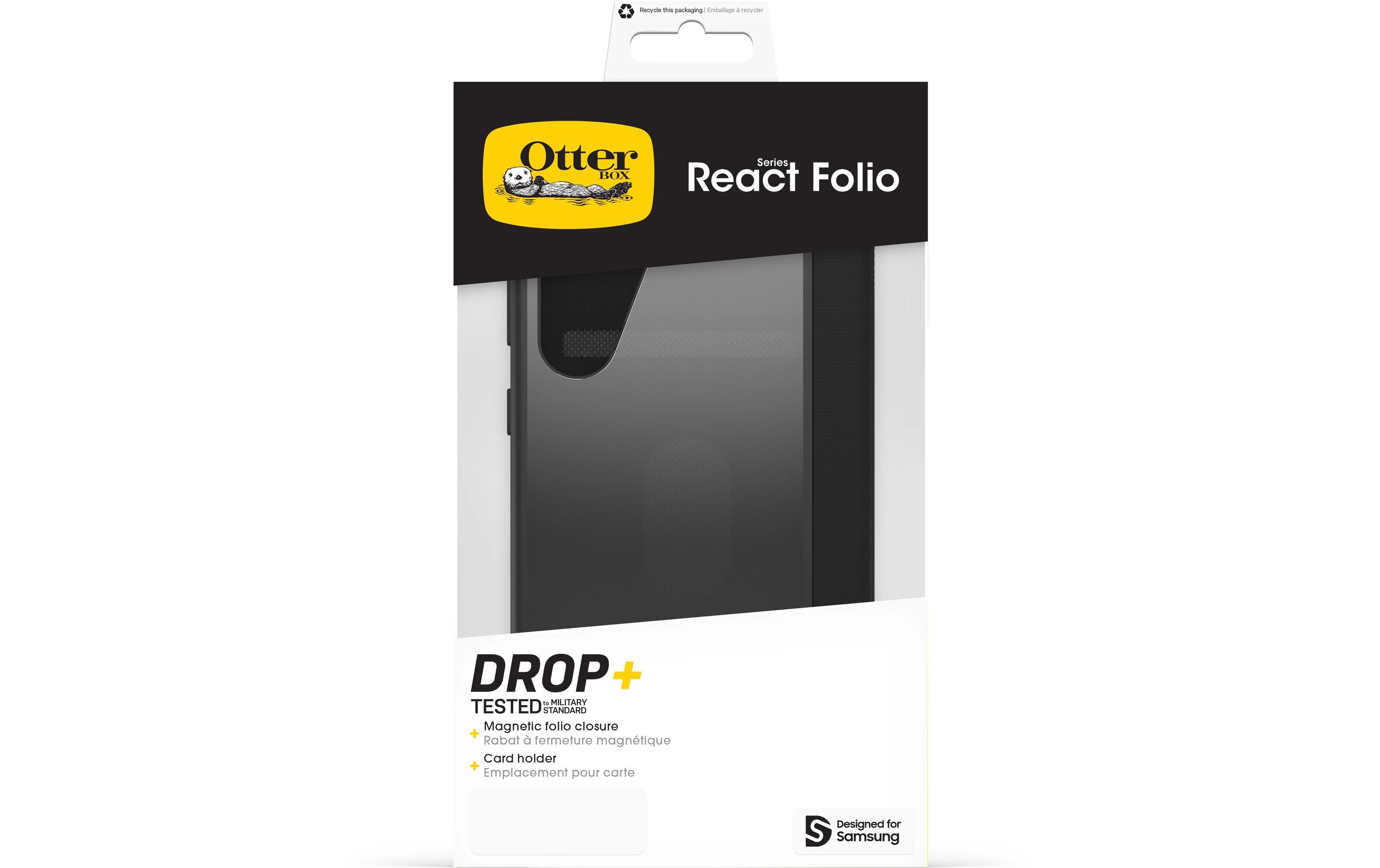Back Cover React Folio Galaxy S25+ Transparent SchwarzSchutzhülle für das Samsung Galaxy S25+