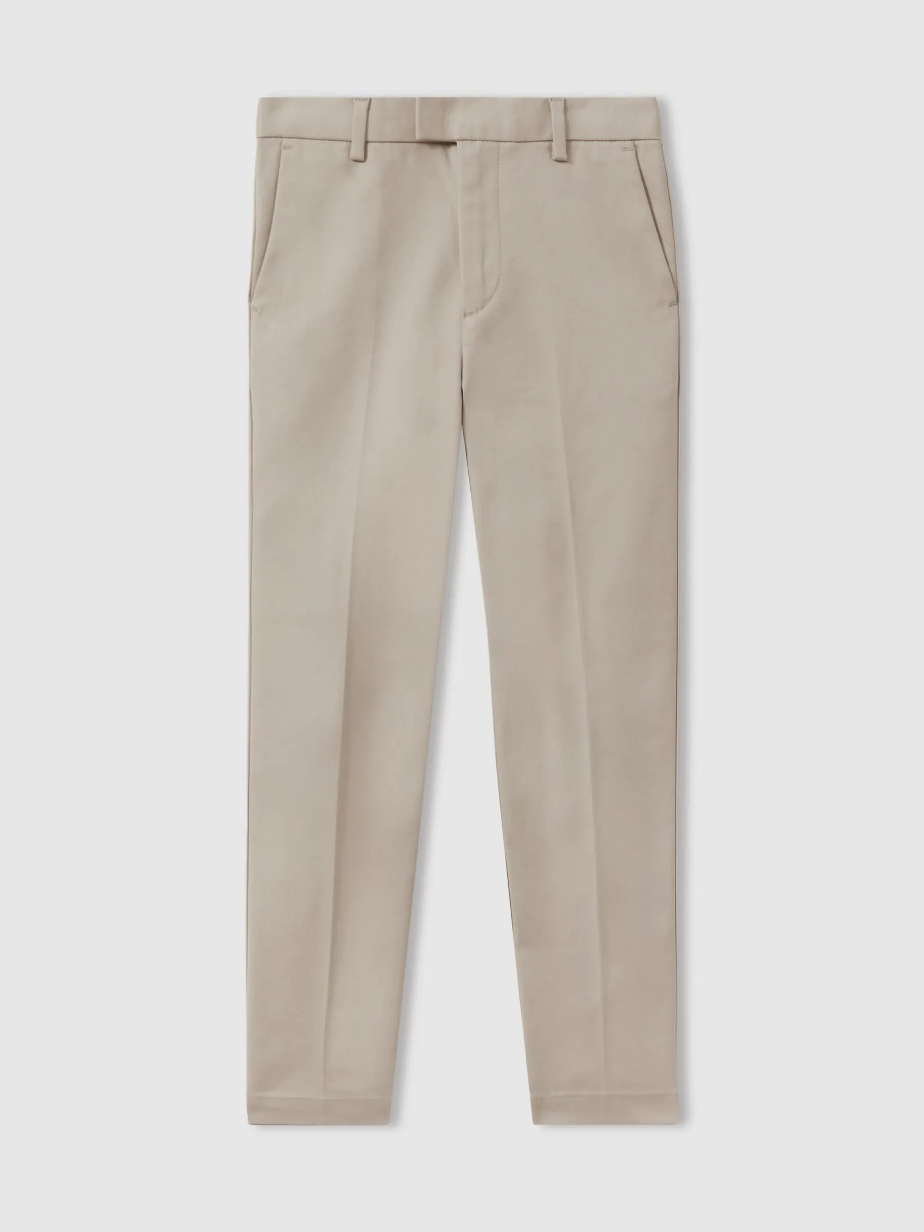 Pastelgeel - Reiss Eastbury - Slim-fit chino van katoenmix