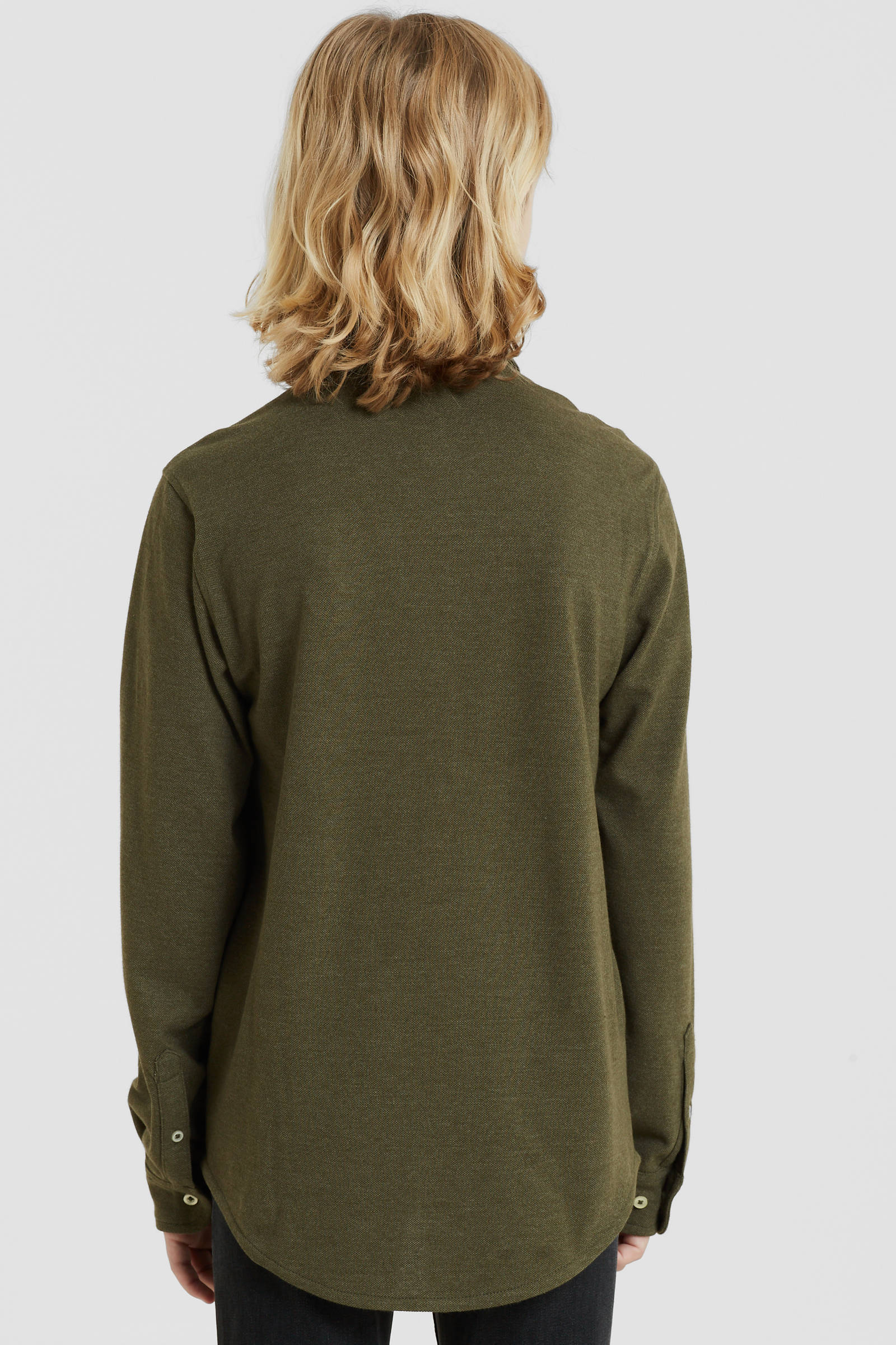 anytime jersey overhemd khaki