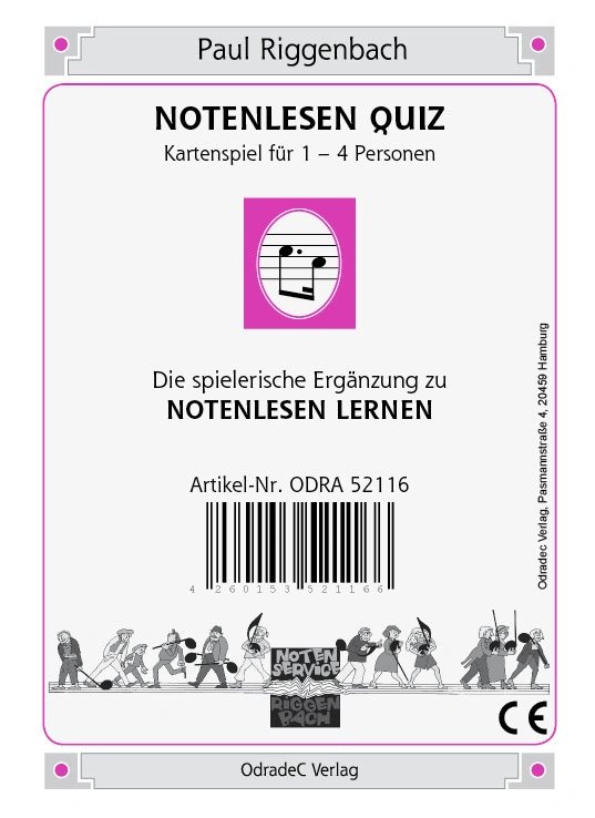 Musik lernen - 1a - Notenlesen Quiz (Kartenspiel)