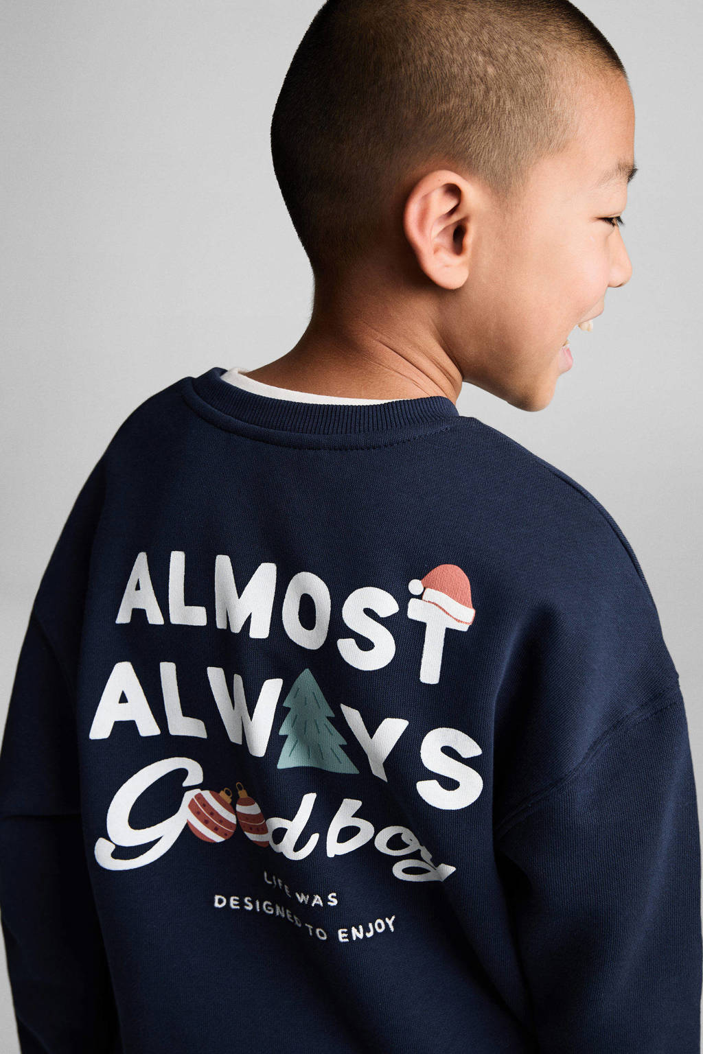 Mango Kids kerstsweater blauw