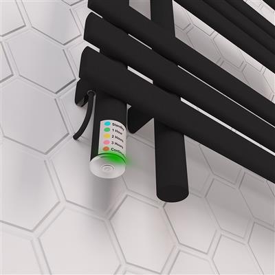Eastbrook Loddon elektrische handdoekradiator 60x120cm 500W zwart mat
