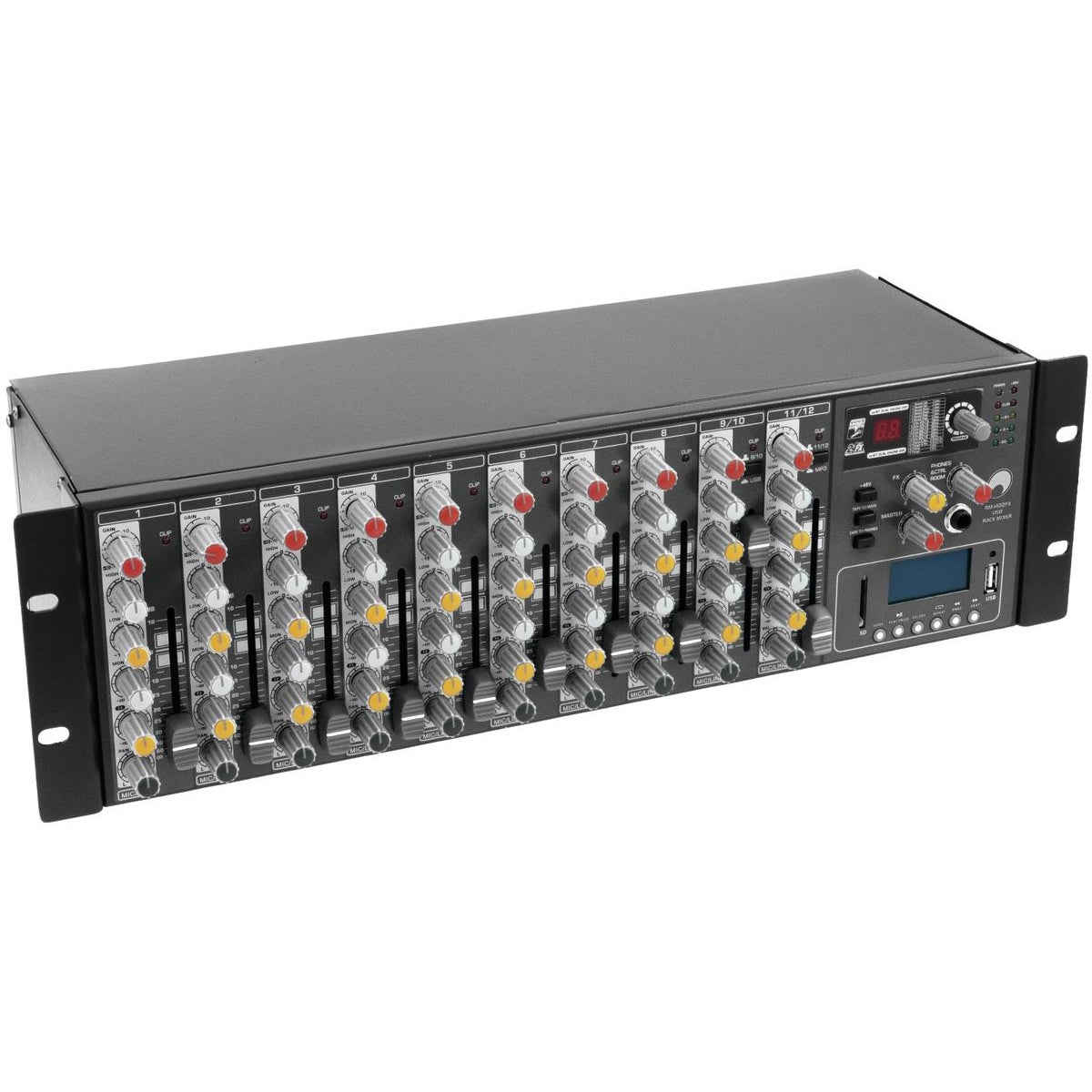 Omnitronic RM-1422FX USB rack mixer met MP3-speler