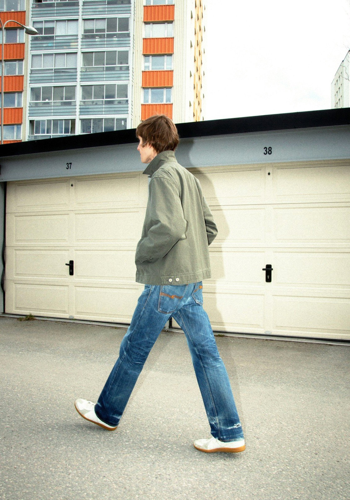 Nudie Jeans Jacke Blake Zip Jacket Duck Canvas Green