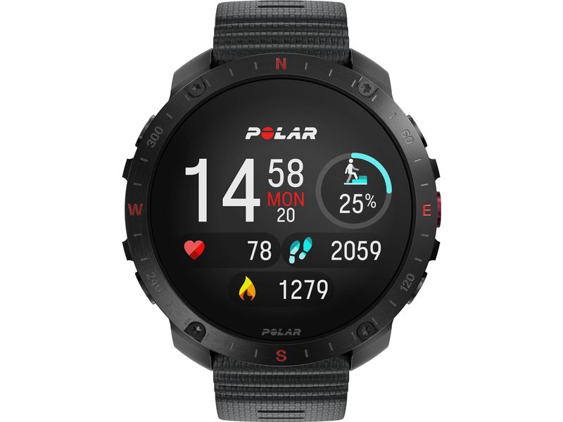 POLAR GPS-Sportuhr Grit X2 Pro Night Black Sportuhr mit optischer Pulsmessung und Smartwatch-Navigation