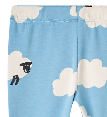 Stella McCartney Kids Leggings - Hellblau/Weiß m. Wolken/Schaf