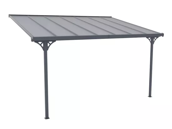 Pergola adossée en aluminium 13,2 m² anthracite ALVARO