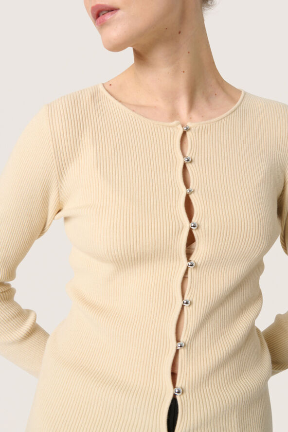 Soaked in Luxury SLSpina Slim Cardigan Oatmeal