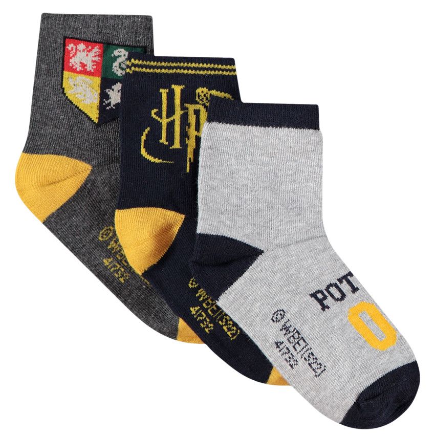 Lot de 3 paires de chaussettes print Harry Potter pour garçon - Gris clair