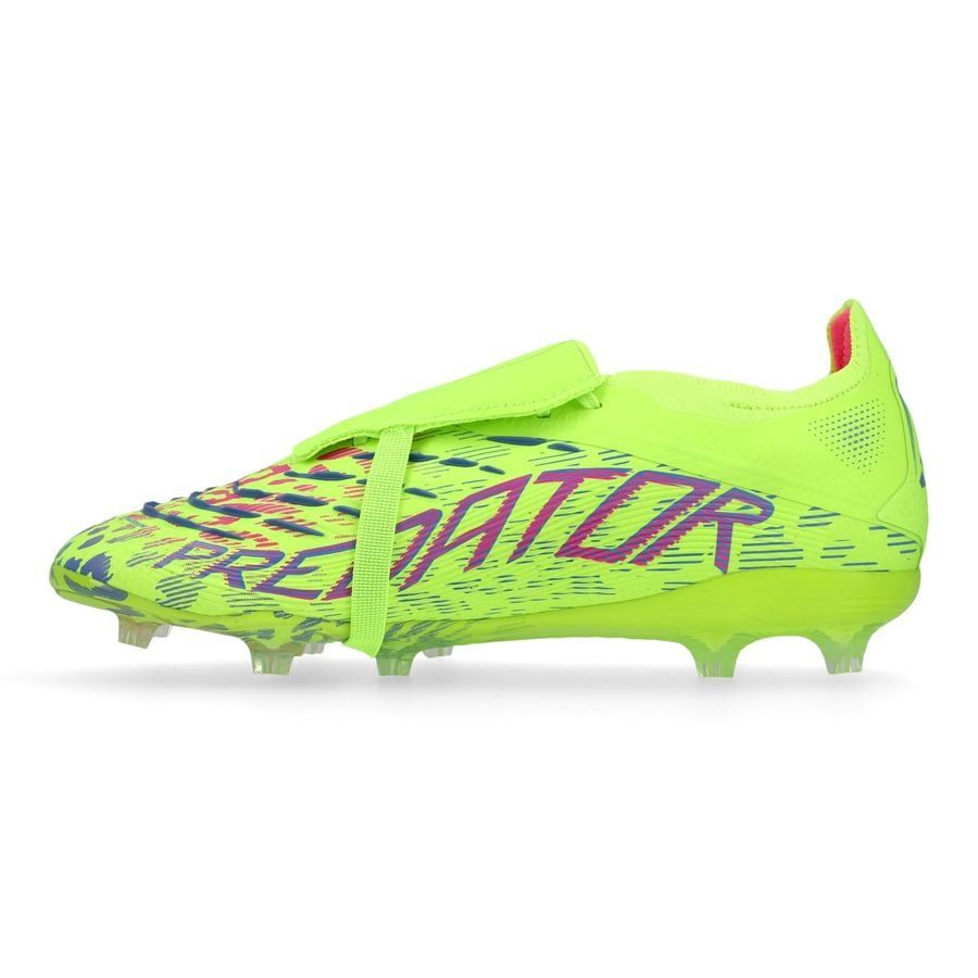 adidas Predator Elite Fold-over Tongue FG Mystic Victory - Lucid Lemon/Lucid Pink/Blue Fusion Enfant